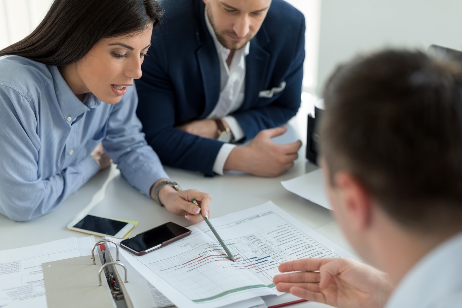 Business meeting with financial advisor